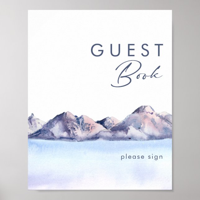Winter Mountain Guest Book Sign (Front)