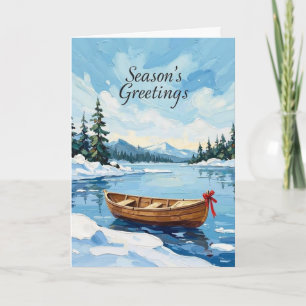 Winter Mountain Lake Landscape Christmas Card