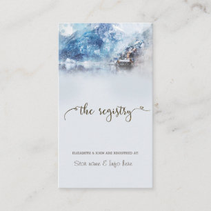Winter Mountain Lake Registry Enclosure Card