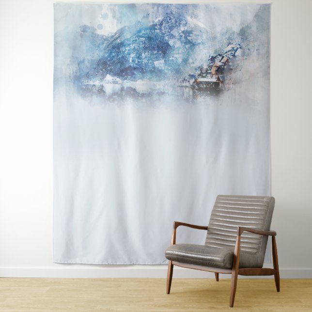 Winter Mountain Lake  Tapestry (In Situ)