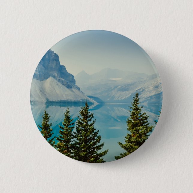 winter mountain lakes 2 inch round button (Front)