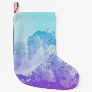Winter mountain peakmountain,hipster,peak,photo,ba small christmas stocking