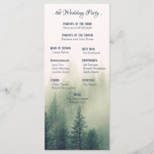 Winter Mountain Pines Wedding Program