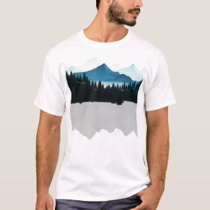 Winter Mountain Relaxing Country View Camping Hiki T-Shirt