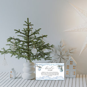 Winter Mountain Snowflake Books For Baby Shower Enclosure Card