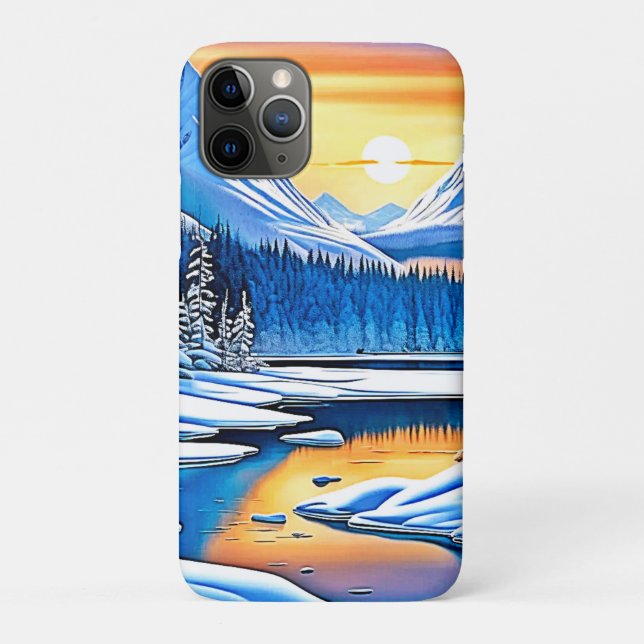 Winter Mountain Sunset Glow Case-Mate iPhone Case (Back)