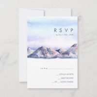 Winter Mountain Sunset RSVP Card