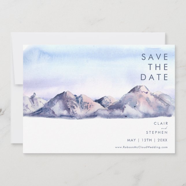 Winter Mountain Sunset Save The Date (Front)