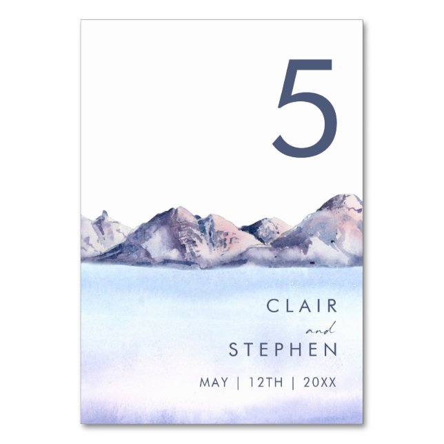 Winter Mountain Table Number (Front)