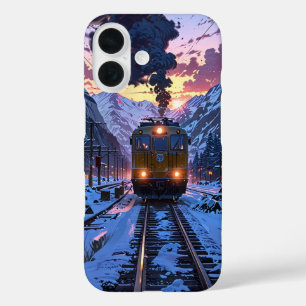 Winter Mountain Train iPhone 16 Case