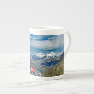 Winter mountains in Switzerland, travel Bone China Mug
