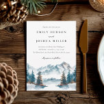 Winter Mountains Pine Tree Wedding Invitation<br><div class="desc">Winter Mountains Pine Tree Wedding Invitation</div>