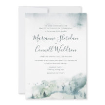 Winter Mystère II Formal Script Wedding Invitation