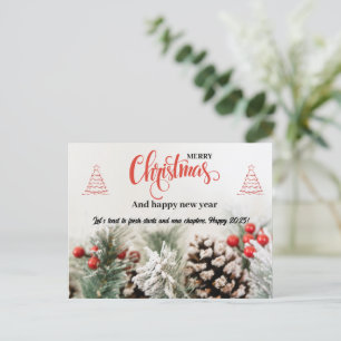 Winter Nature Christmas & New Year Greeting  Postcard