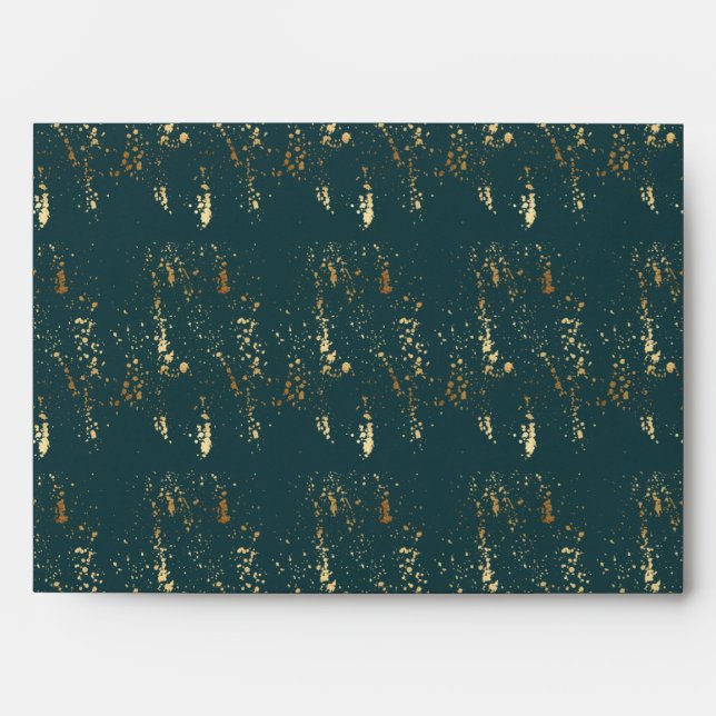 Winter Nature | Watercolor Foliage Gold Greeting Envelope (Front)