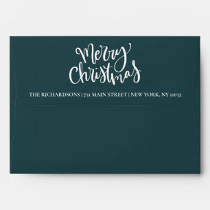 Winter Nature   Watercolor Ivory Magnolia Pinecone Envelope