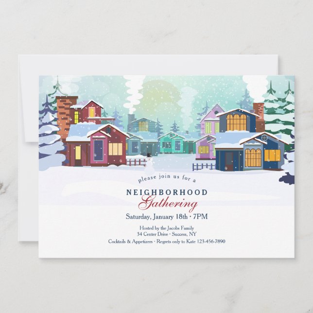 Winter Neighbourhood Gathering Invitation (Front)