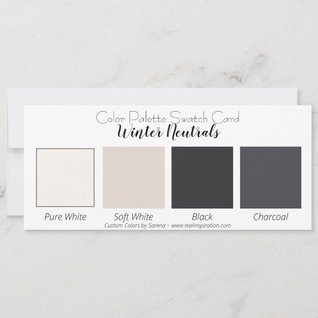 Winter Neutrals Colour Palette Swatch Card (Front)