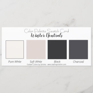 Winter Neutrals Colour Palette Swatch Card