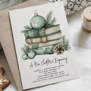 Winter New Chapter Is Beginning Watercolor Holiday Announcement Postcard