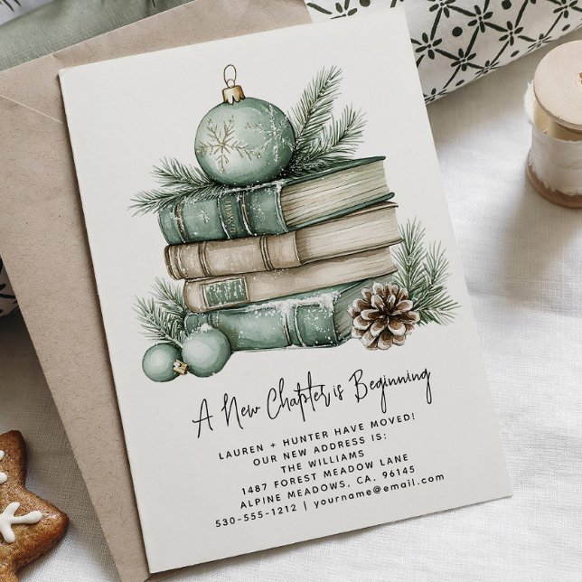 Winter New Chapter Is Beginning Watercolor Holiday Announcement Postcard (Creator Uploaded)