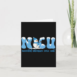 Winter Nicu Nurse Xmas Snowman Neonatal Intensive  Card