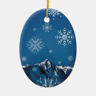 Winter night 2024 ceramic ornament