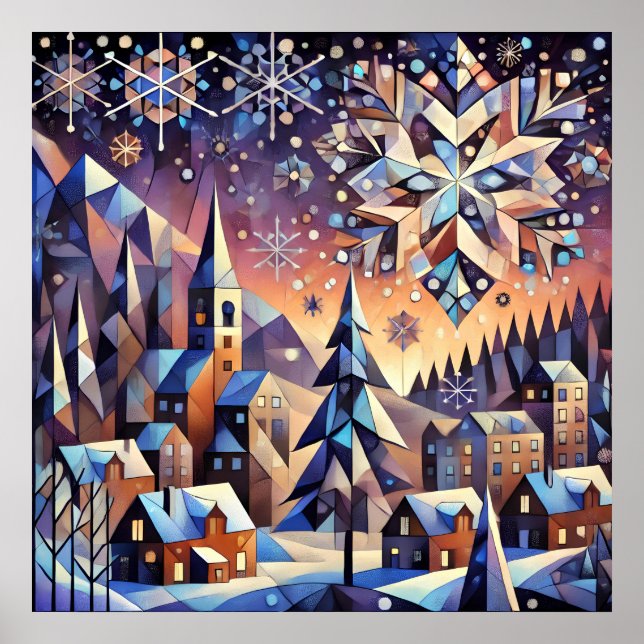 Winter Night Art Poster (Front)