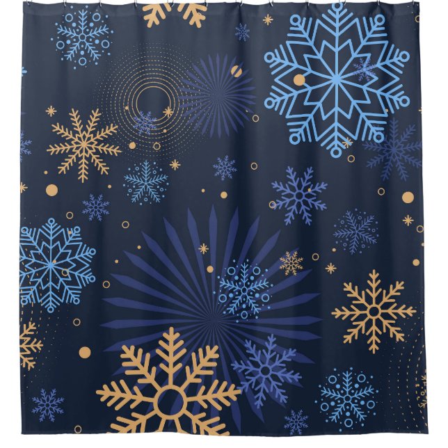 Winter Night: Blue Snowflake Pattern. (Front)