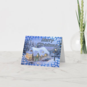 Winter Night Christmas Cottage Note Card