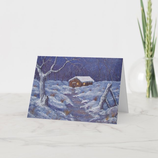 Winter night holiday card (Front)