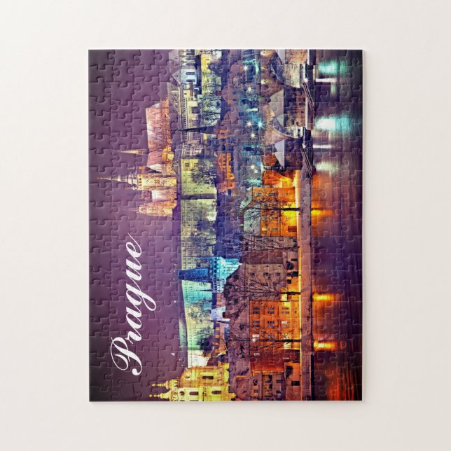 Winter night in Prague czech republic Jigsaw Puzzle (Vertical)