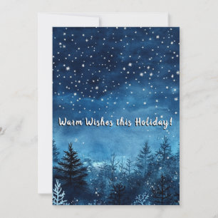 Winter Night Watercolor Christmas Season Holiday