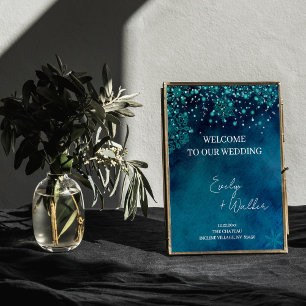 Winter Night Wedding Welcome Poster