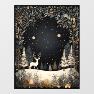 Winter night window cling