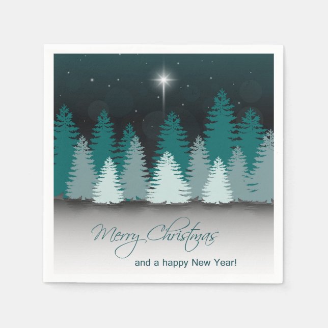 Winter Night with Star of Bethlehem Napkin (Front)