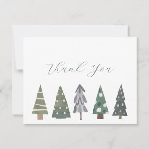 Winter Nordic Christmas Trees Merci Cartes de note