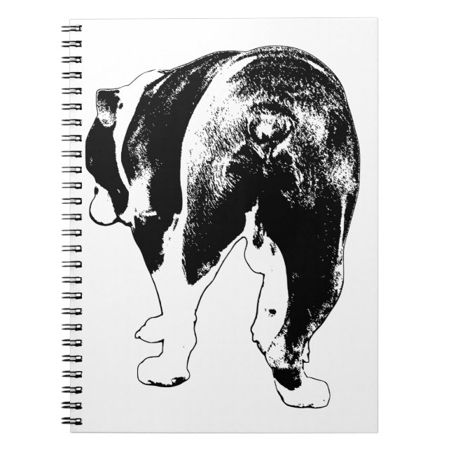 Winter Notes: Graphic Bulldog Muse Notebook (Front)