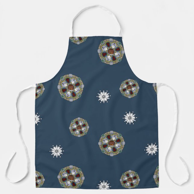 Winter Nouveau All-Over Print Apron (Front)