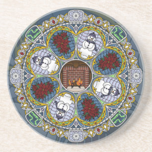 Winter Nouveau Sandstone Coaster