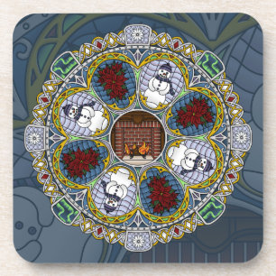 Winter Nouveau Square Coaster