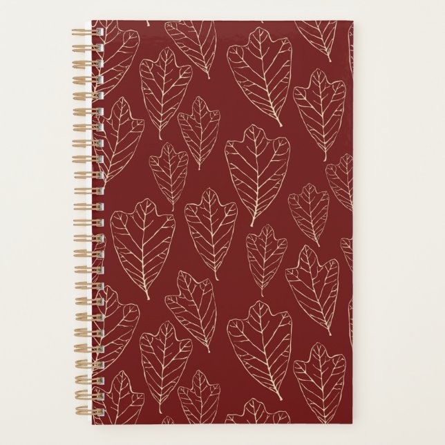 Winter Oak Leaves Pattern Planner (Front)