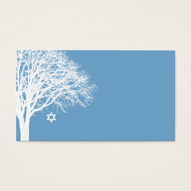 Winter Oak Tree Blue White Bat Mitzvah (Front)