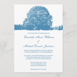 Winter Oak Tree Wedding Invitation