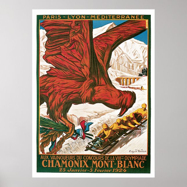 Winter Olympics Vintage Travel Poster (Front)