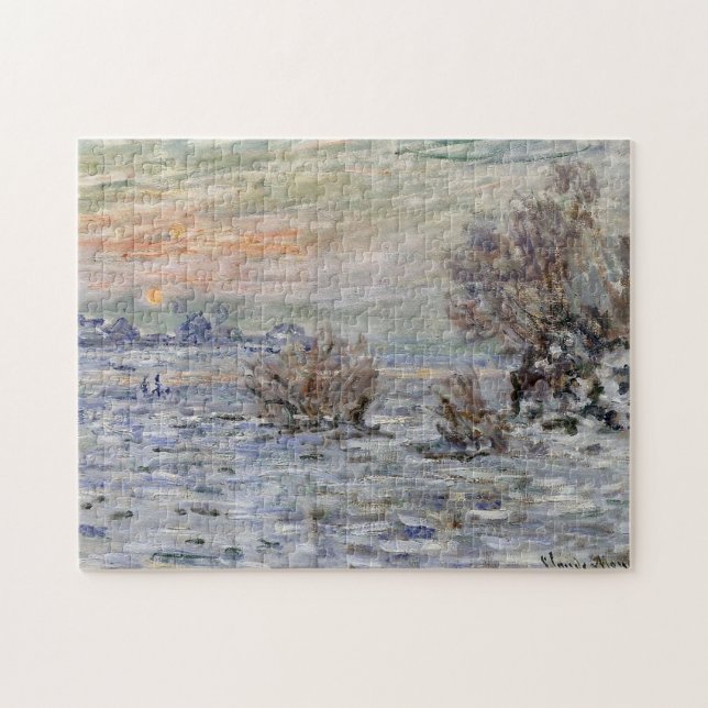 Winter on the Seine, Lavacourt Monet Fine Art Jigsaw Puzzle (Horizontal)