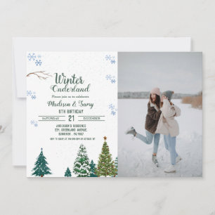 Winter onderland Christmas Birthday party Invitation