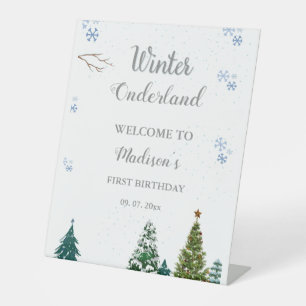 Winter Onderland Christmas Birthday welcome sign
