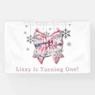 Winter Onderland Girl 1st. Birthday Party Banner