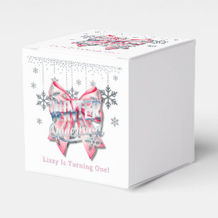 Winter Onderland Girl 1st. Birthday Party Favor Box
